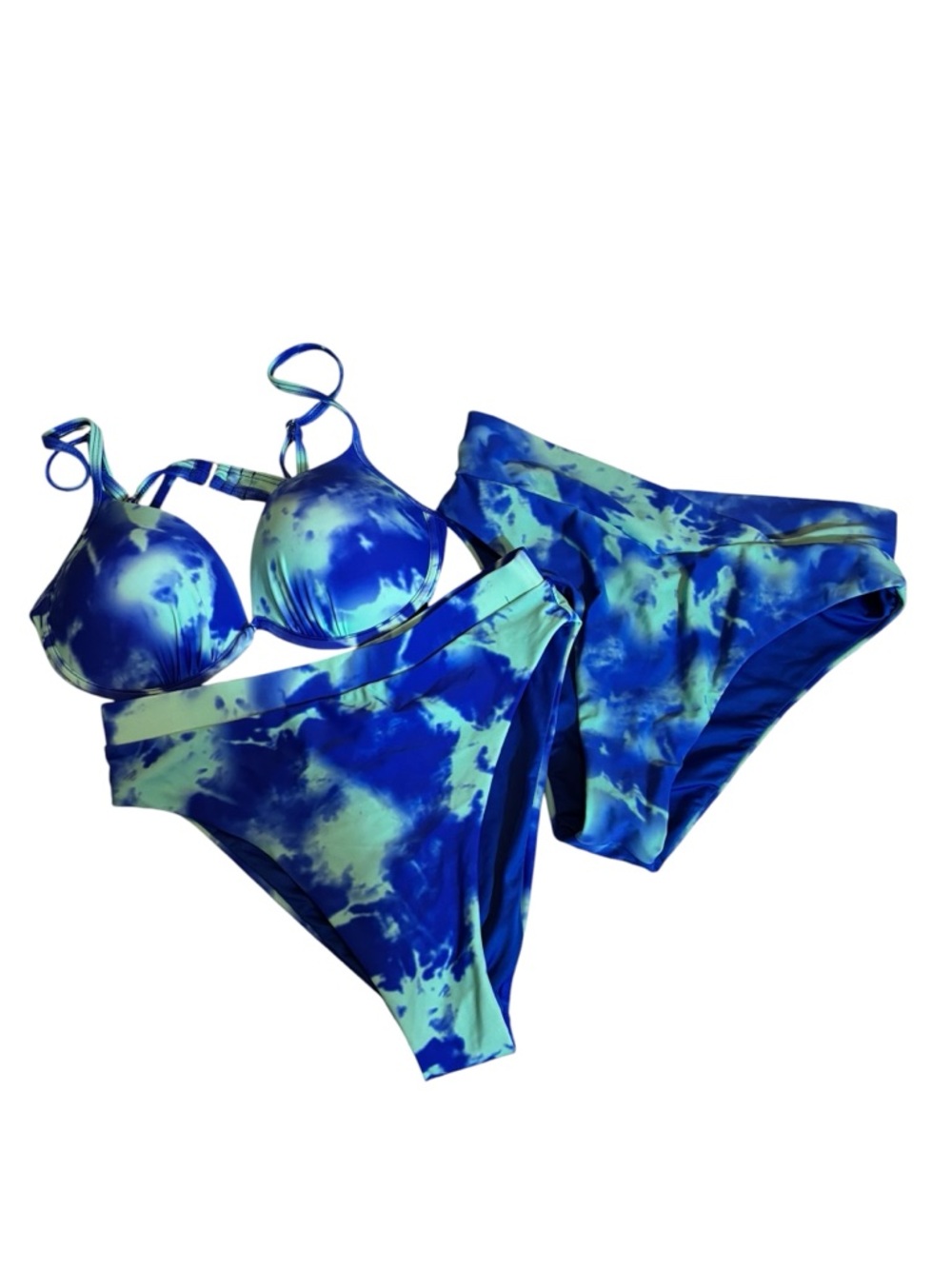 Blue Tie-Dye Bikini Set h2oh colours bikini